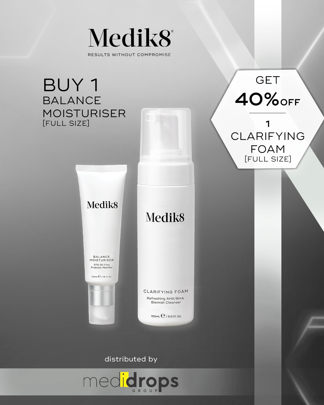 Medik8 Balance Moisturiser και 40% Έκπτωση στο Clarifying Foam