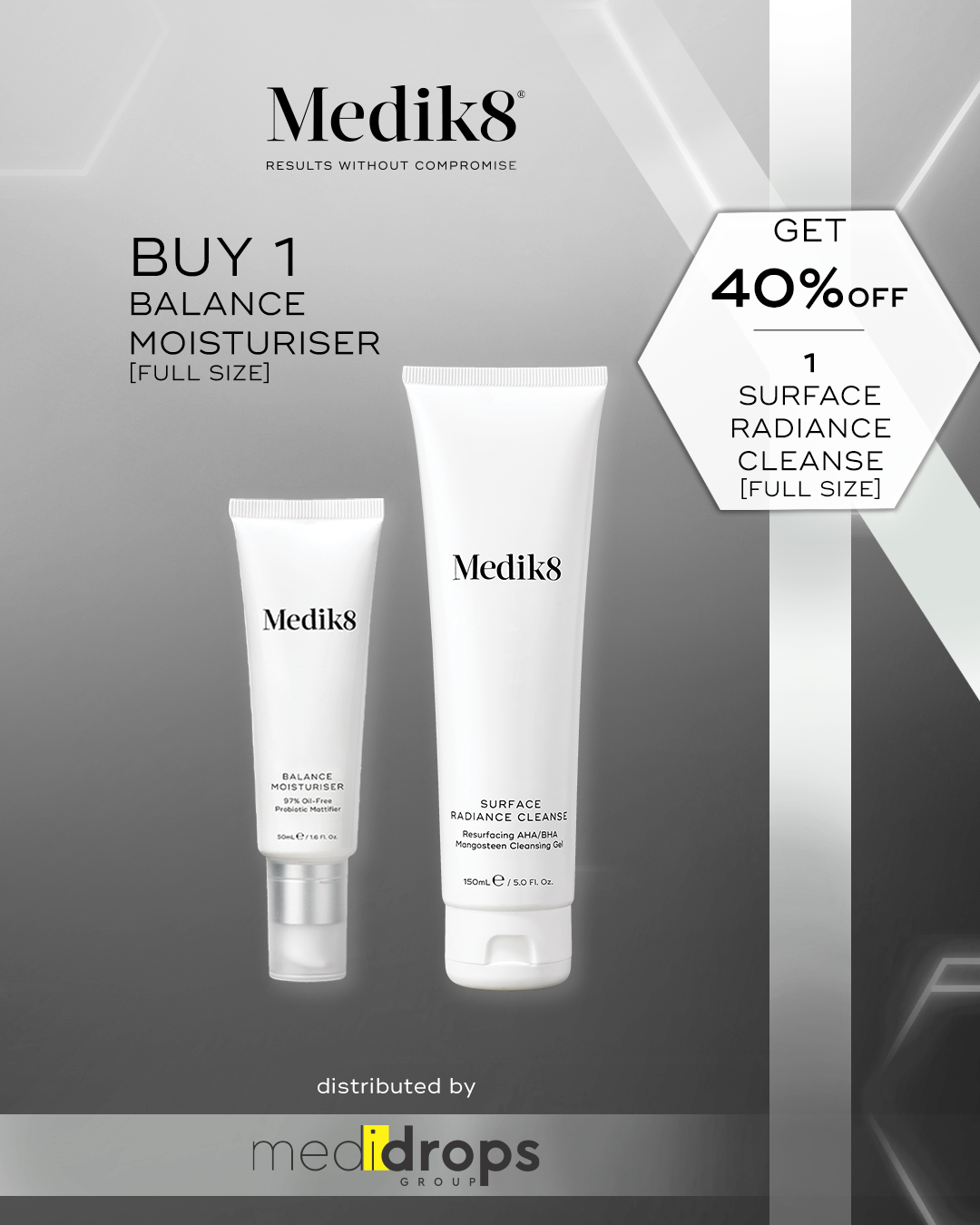 Medik8 Balance Moisturiser και 40% Έκπτωση στο Surface Radiance Cleanse