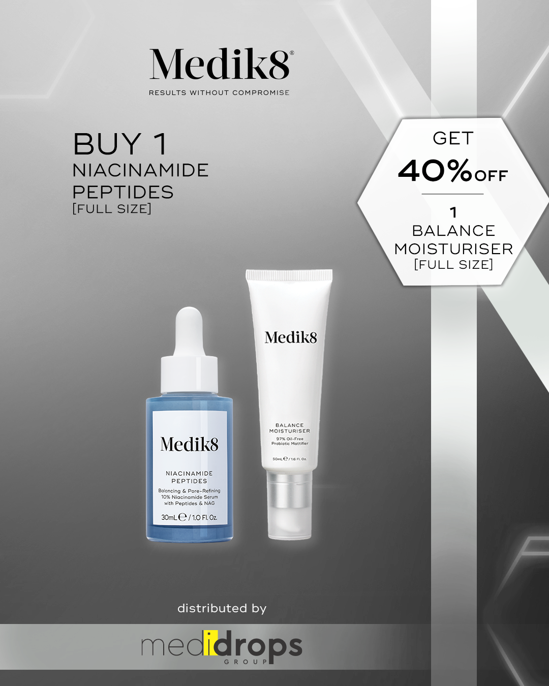 Medik8 Niacinamide Peptides και 40% Έκπτωση στο Balance Moisturiser