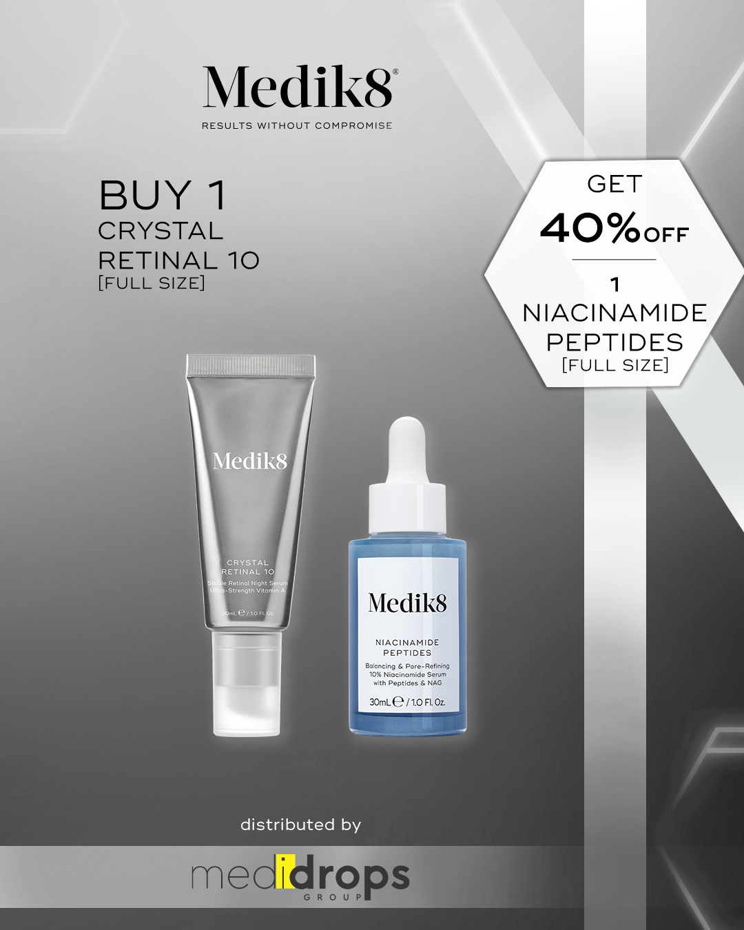 Medik8 Crystal Retinal 10 και 40% Έκπτωση στο Niacinamide Peptides